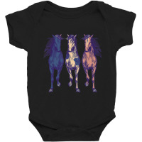 Limited Edition 3 Wild Horses Running Around Horse Art Baby Bodysuit | Artistshot