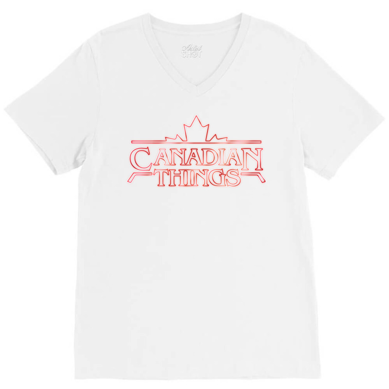 Canadian Things V-Neck Tee by kakhuwoldtf | Artistshot