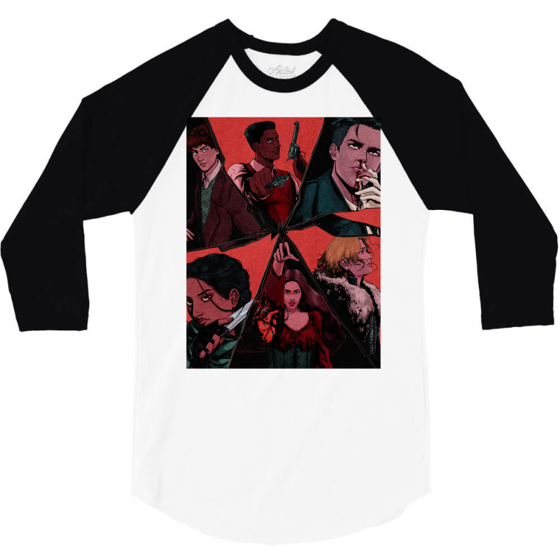 Six Of Crows Illustration (textured) 3/4 Sleeve Shirt | Artistshot