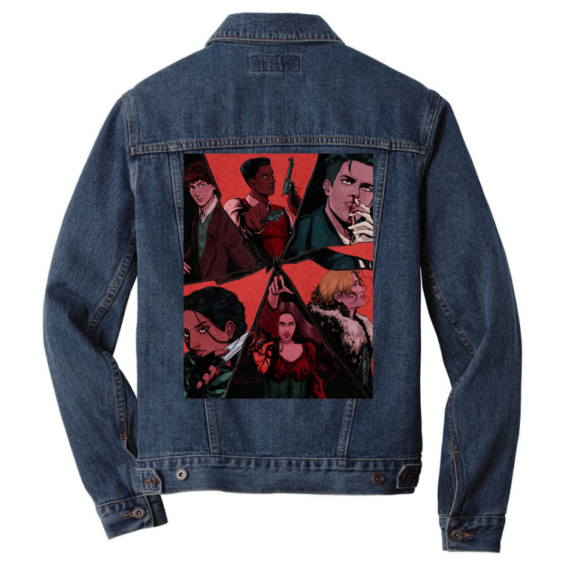 Six Of Crows Illustration (textured) Men Denim Jacket | Artistshot