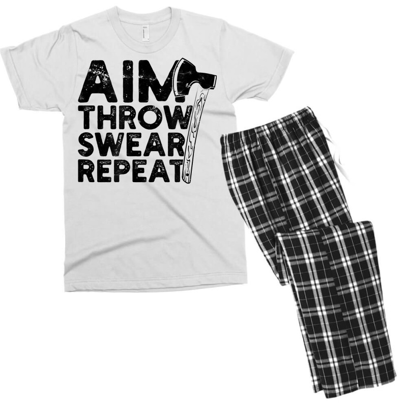 Aim Throw Swear Repeat   Axe T Shirt Men's T-shirt Pajama Set | Artistshot