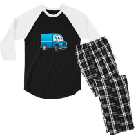 Blue Mini Van Cartoon Men's 3/4 Sleeve Pajama Set | Artistshot