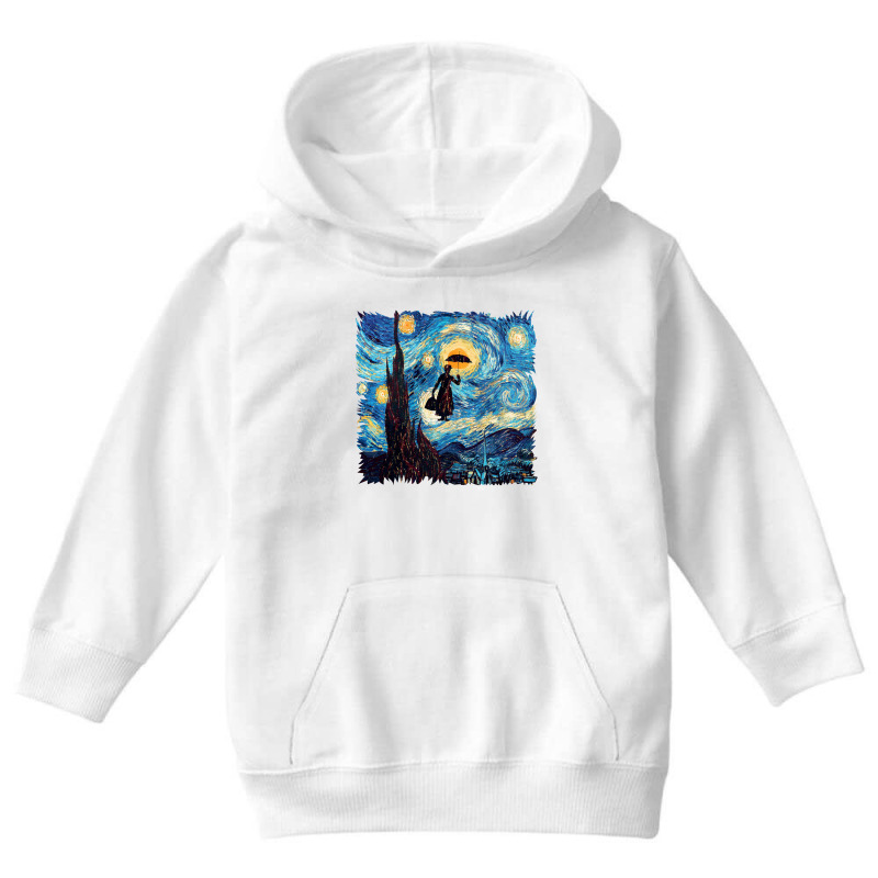 The Flying Lady With An Umbrella Oil Painting Youth Hoodie by Eme90 | Artistshot