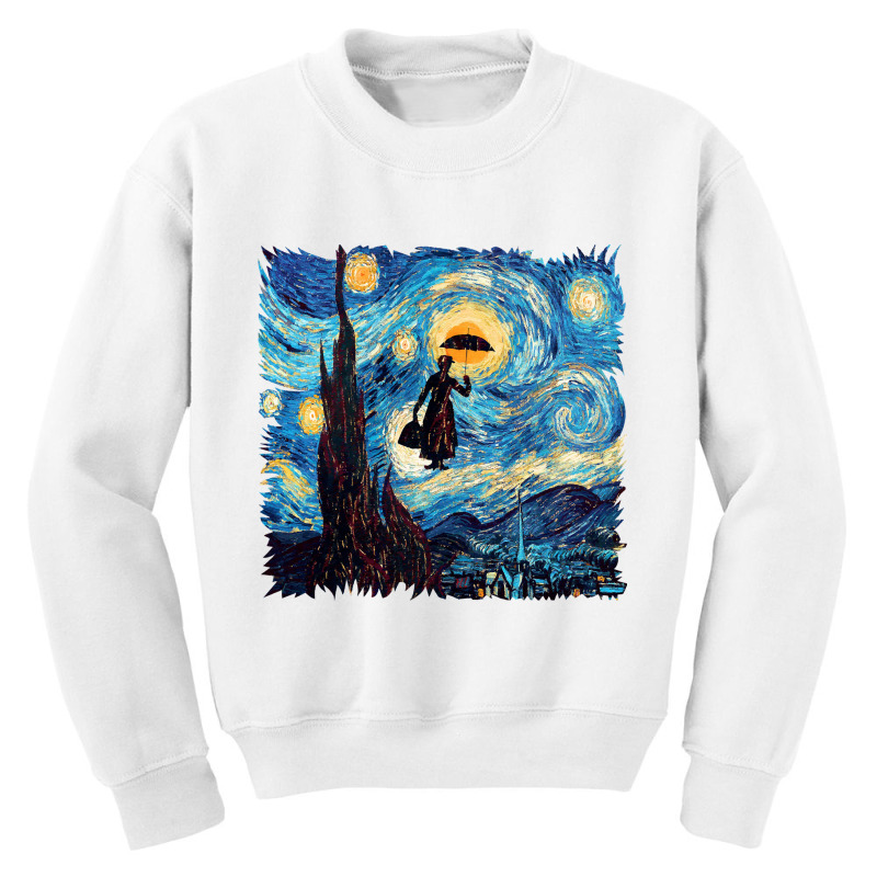 The Flying Lady With An Umbrella Oil Painting Youth Sweatshirt by Eme90 | Artistshot