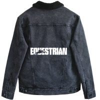 Equestrian S Designs Equestrian S ,grey ,small Unisex Sherpa-lined Denim Jacket | Artistshot