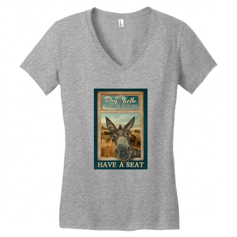 Donkey Why Hello Sweet Cheeks Women's V-neck T-shirt | Artistshot