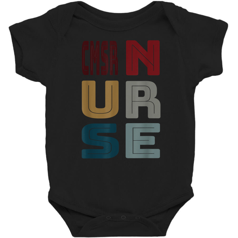 Cmsr Nurse Cert Medical Surgical Registered Vintage Retro T Shirt Baby Bodysuit | Artistshot