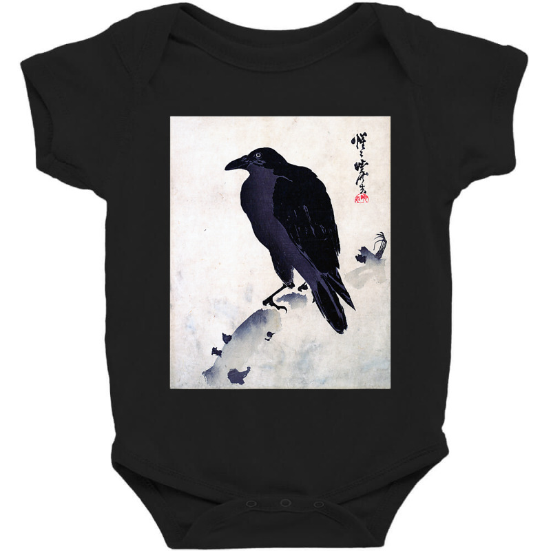 Japanese Art, Japanese Woodblock Art Print Crow Kyosai Baby Bodysuit by DonnaSchennum1234 | Artistshot