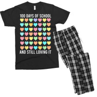 Cute 100 Days Of School And Still Loving It Hearts 100th Day T Shirt Men's T-shirt Pajama Set | Artistshot