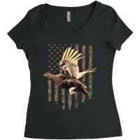 Trending Grouse Hunting Game American Flag Tree Camouflage Hunter Women's Triblend Scoop T-shirt | Artistshot