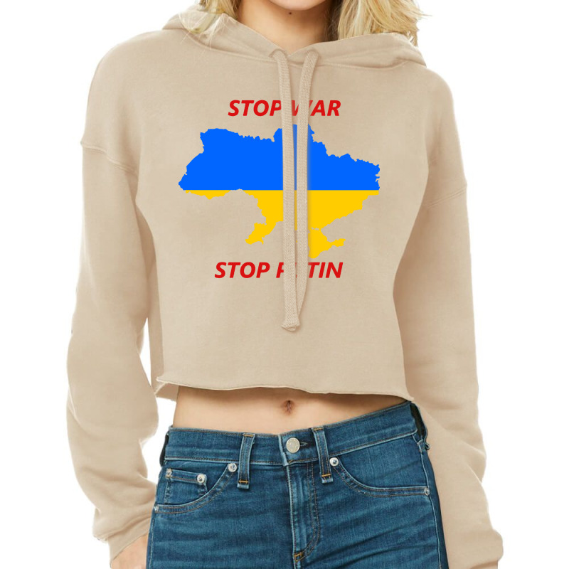 Stop War Stop Putin Cropped Hoodie | Artistshot