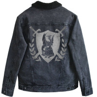 Dragon Crossed Swords Shield Medieval Heraldry Art Graphic T Shirt Unisex Sherpa-lined Denim Jacket | Artistshot