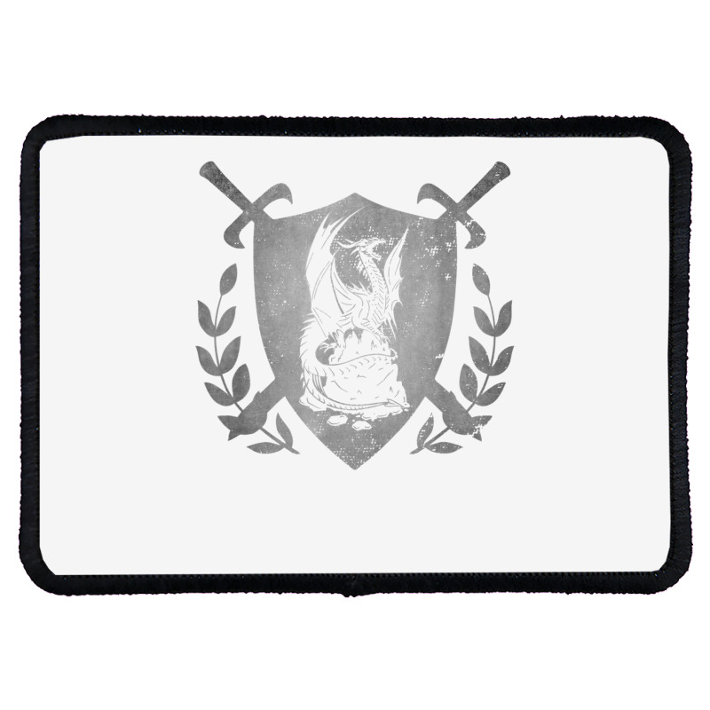 Dragon Crossed Swords Shield Medieval Heraldry Art Graphic T Shirt Rectangle Patch | Artistshot