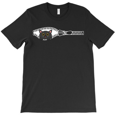 Zipper Cat T-shirt Designed By Neset