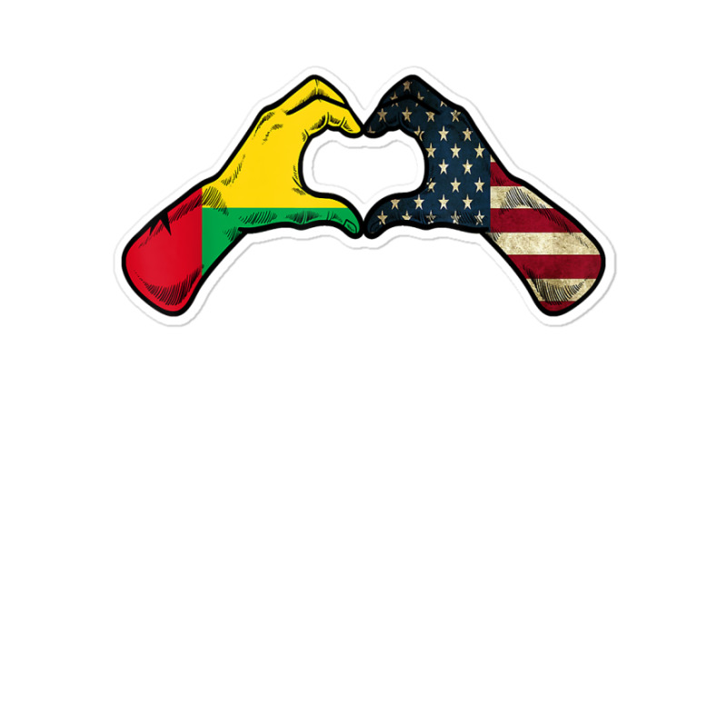 Guinea Bissau American Usa Flag   Usa Bissau Guinean Heart T Shirt Sticker | Artistshot