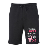 Hot Trend Hunting Girl With Her Dad Father's Day Fleece Short | Artistshot