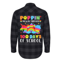 Happy 100 Days Of School Poppin My Way Through Teacher Kids T Shirt Flannel Shirt | Artistshot