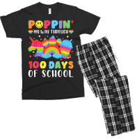 Happy 100 Days Of School Poppin My Way Through Teacher Kids T Shirt Men's T-shirt Pajama Set | Artistshot