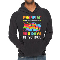 Happy 100 Days Of School Poppin My Way Through Teacher Kids T Shirt Vintage Hoodie | Artistshot