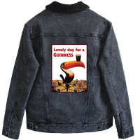 Lovely Day For A Guinness Poster .png Unisex Sherpa-lined Denim Jacket | Artistshot