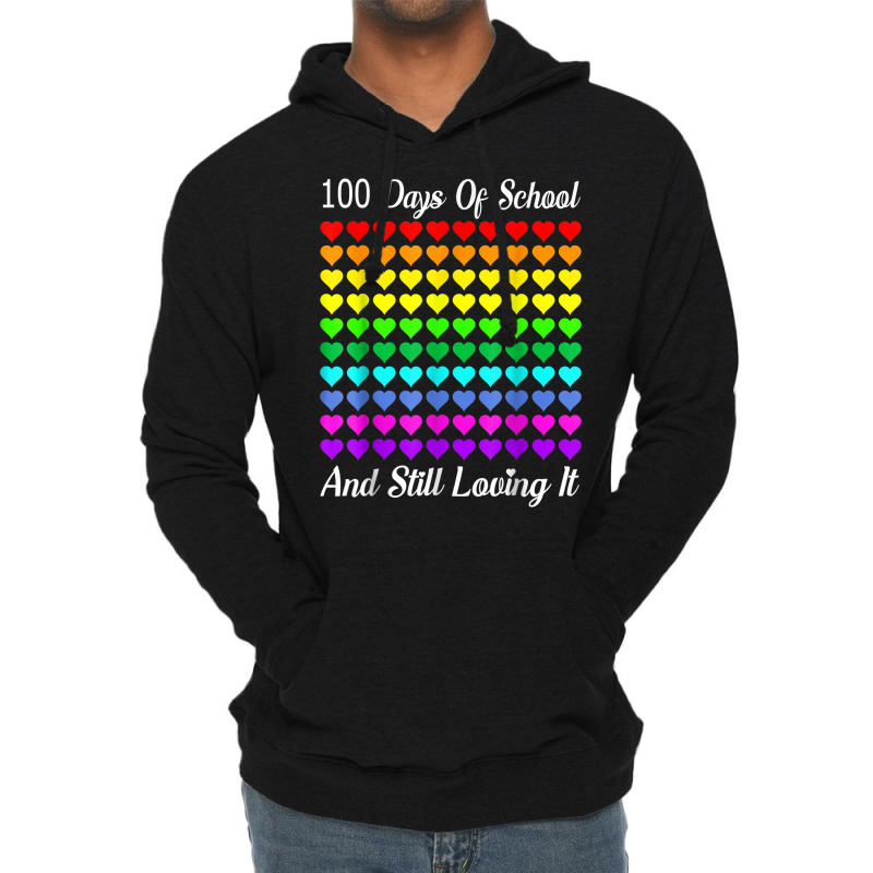 Heart Happy 100 Days Of School And I Still Loving It Gift T Shirt Lightweight Hoodie | Artistshot