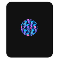 Luminescent Rainbow Jellyfish On Navy Blue .png Mousepad | Artistshot