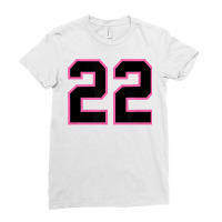 Number 22 Sports Jersey Athlete Fan Pink Black Lucky Number T Shirt Ladies Fitted T-shirt | Artistshot