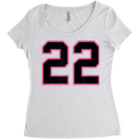 Number 22 Sports Jersey Athlete Fan Pink Black Lucky Number T Shirt Women's Triblend Scoop T-shirt | Artistshot