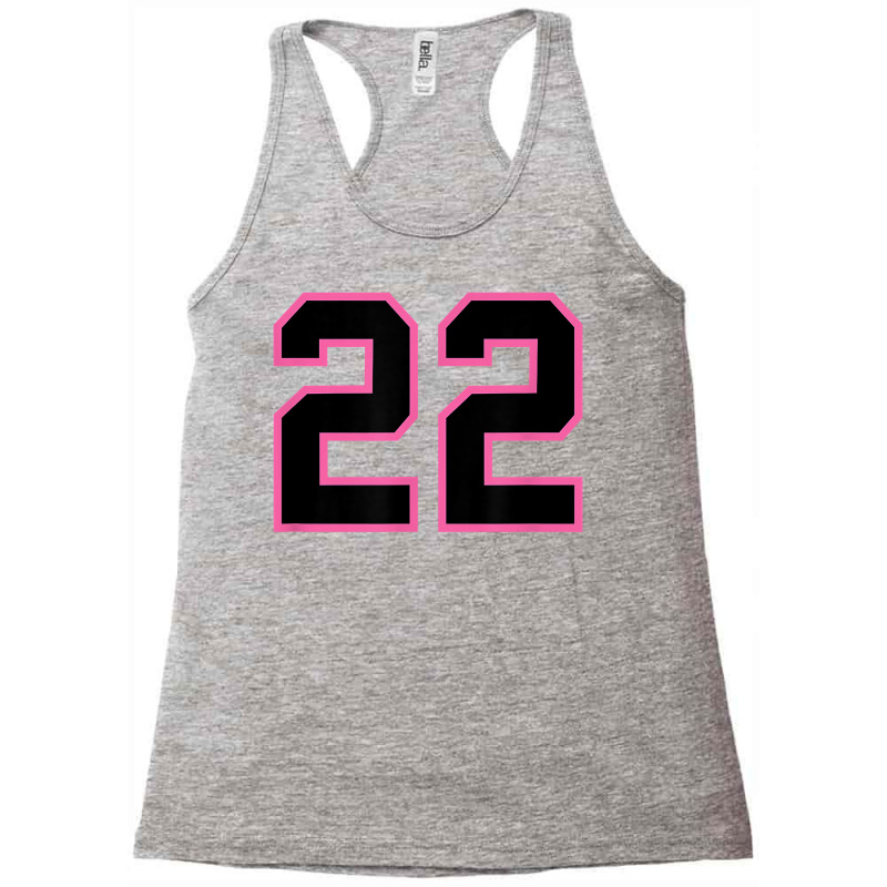 Number 22 Sports Jersey Athlete Fan Pink Black Lucky Number T Shirt Racerback Tank by kogmor58594 | Artistshot