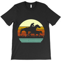 Trending Horse And Cowboy Calf Roping Retro Sun Style T-shirt | Artistshot