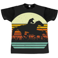 Trending Horse And Cowboy Calf Roping Retro Sun Style Graphic T-shirt | Artistshot