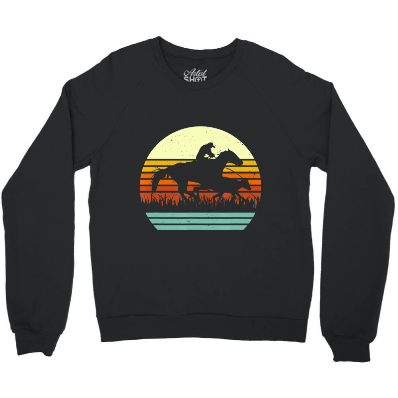 Trending Horse And Cowboy Calf Roping Retro Sun Style Crewneck Sweatshirt by Sperry Duval | Artistshot