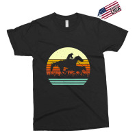 Trending Horse And Cowboy Calf Roping Retro Sun Style Exclusive T-shirt | Artistshot