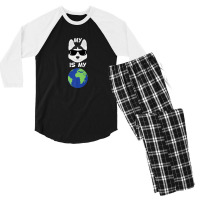 My Siberian Husky Is My World Siberian Husky Men's 3/4 Sleeve Pajama Set | Artistshot