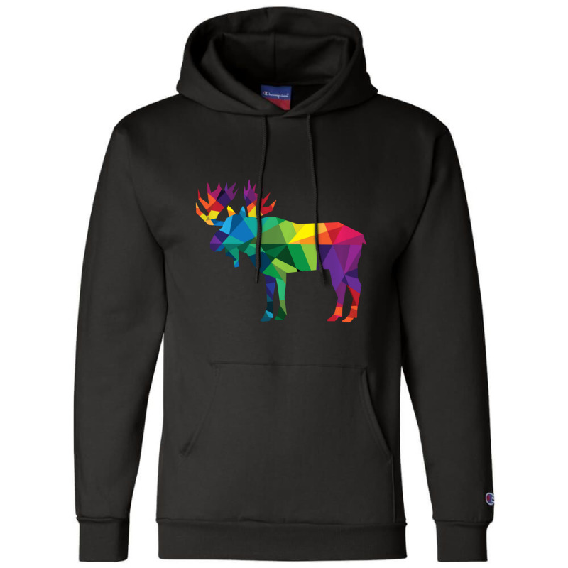 Limited Edition Moose Colorful Low Poly Art Hunting Theme- Hunters Champion Hoodie | Artistshot