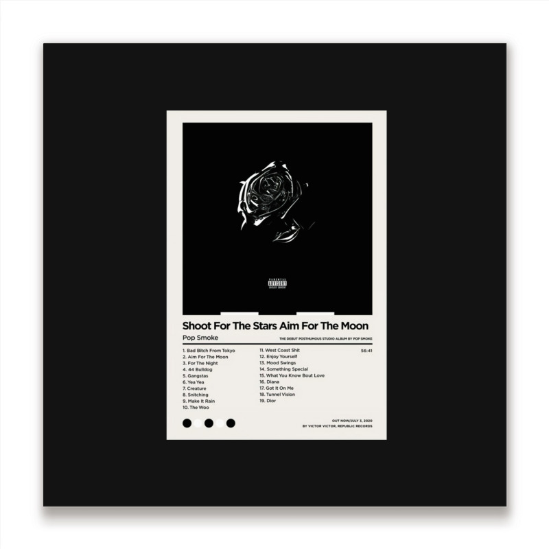 Shoot For The Stars Aim For The Moon Smoke Poster Metal Print Square | Artistshot