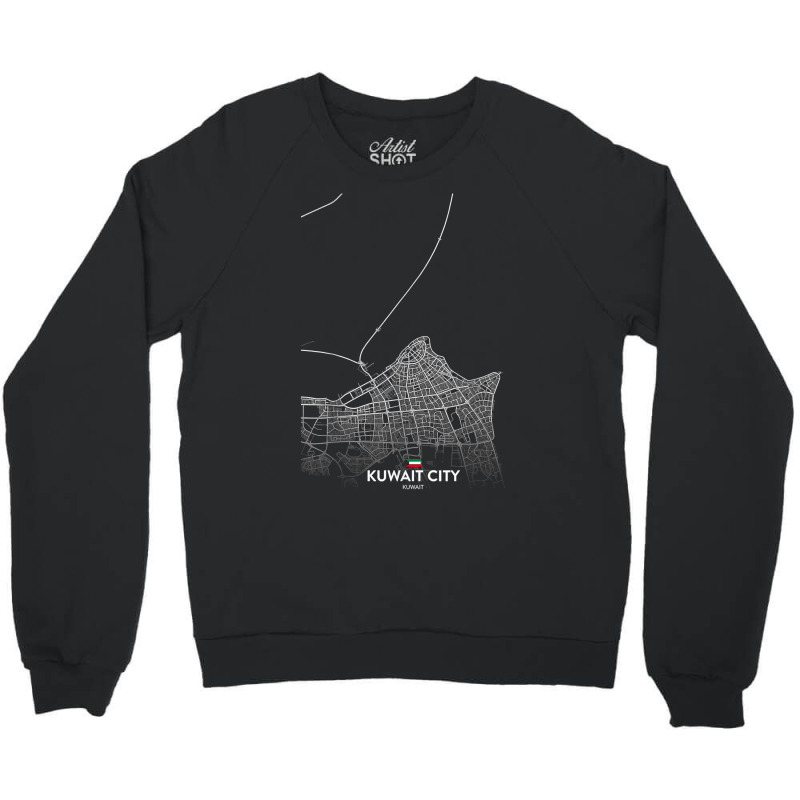 Kuwait City City Map Travel Souvenir Hometown T Shirt Crewneck Sweatshirt by veroniquetour3tz | Artistshot