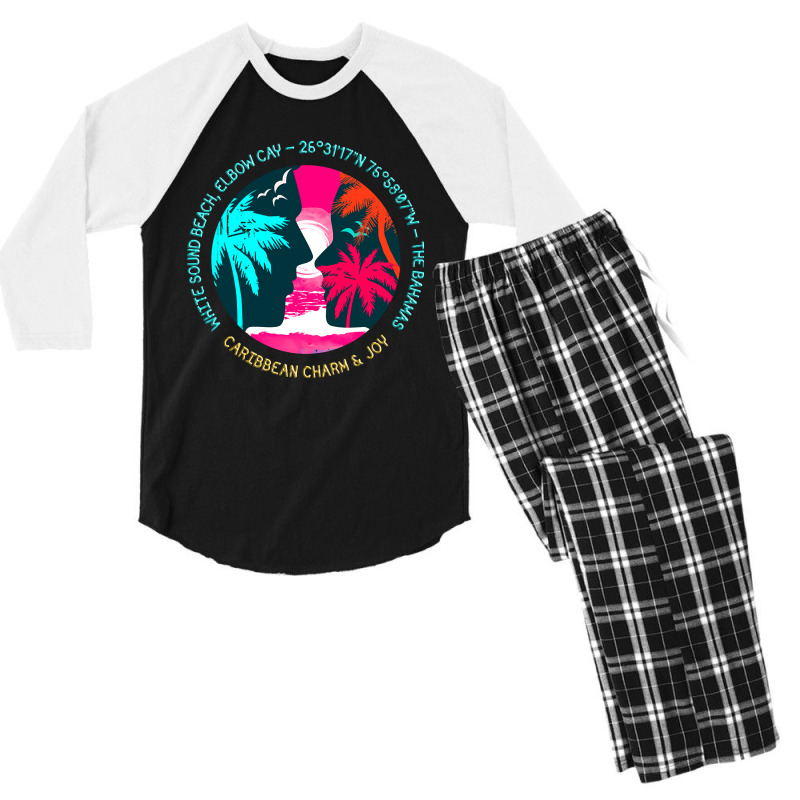 Limited Edition White Sound Beach, Elbow Cay, The Bahamas Men's 3/4 Sleeve Pajama Set by Jerhogen528 | Artistshot