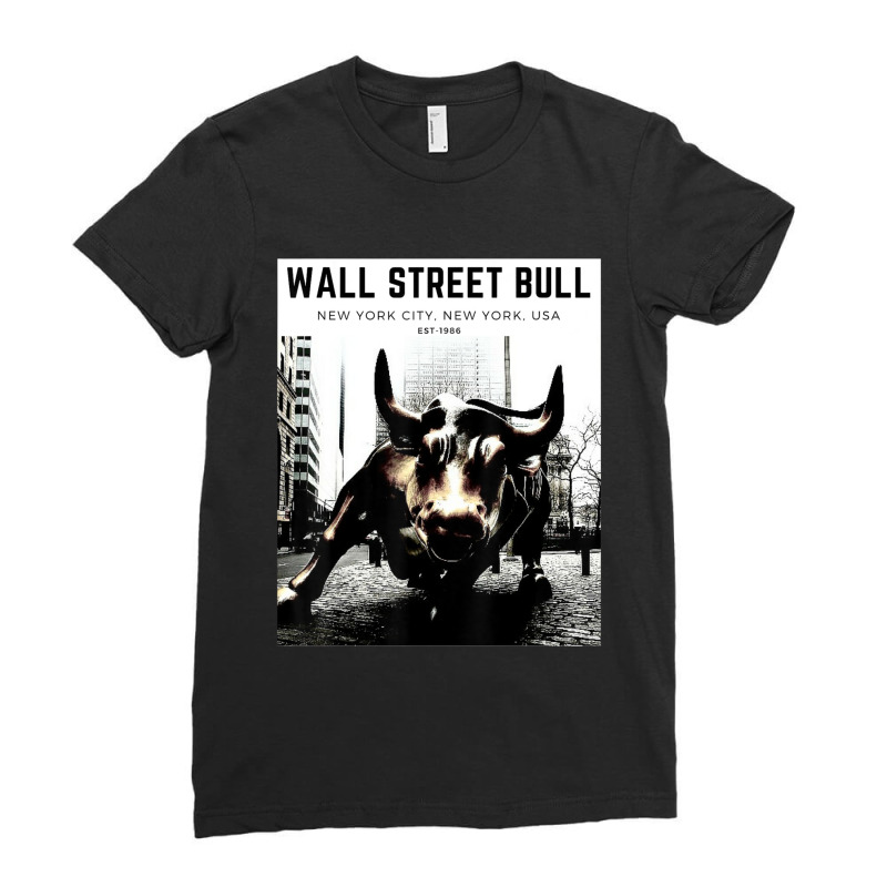 Trending Wall Street Bull Day Trading Stock Market Ladies Fitted T-Shirt by yumgaugeteuda | Artistshot