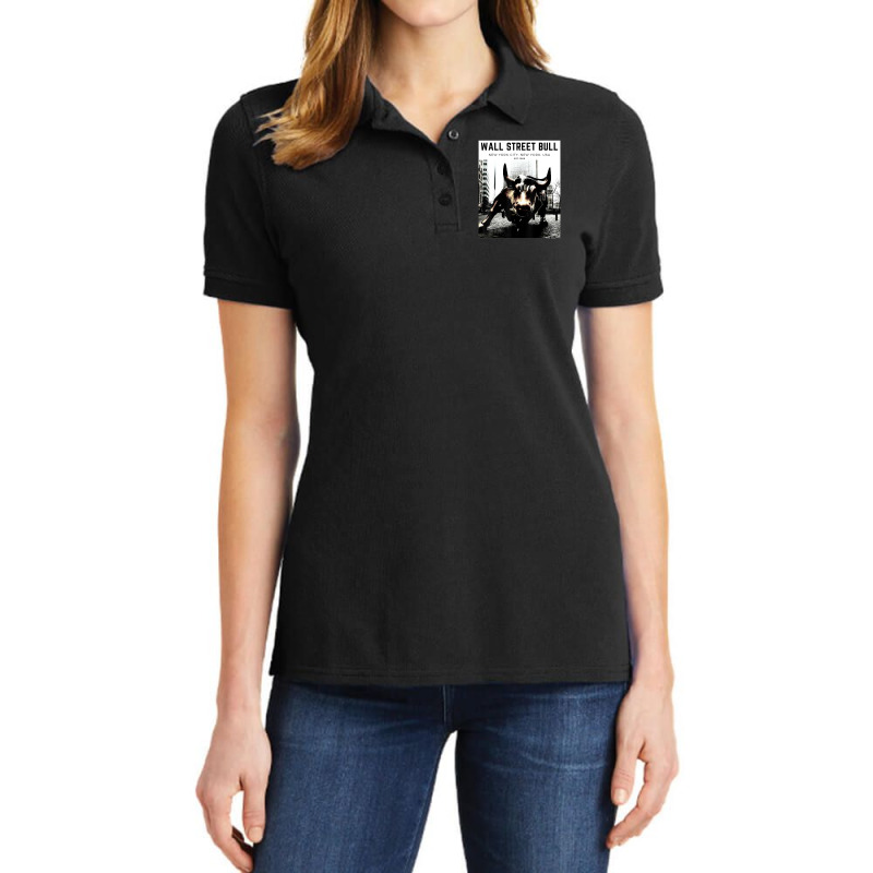 Trending Wall Street Bull Day Trading Stock Market Ladies Polo Shirt by yumgaugeteuda | Artistshot