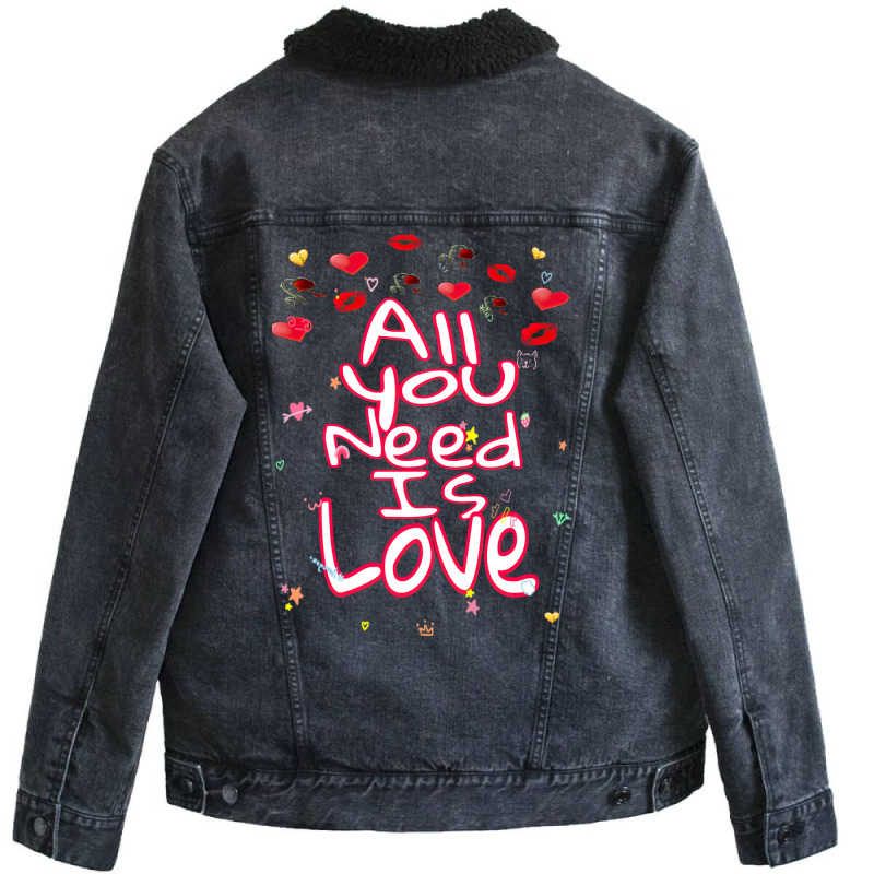 All You Need Is Love Unisex Sherpa-lined Denim Jacket | Artistshot