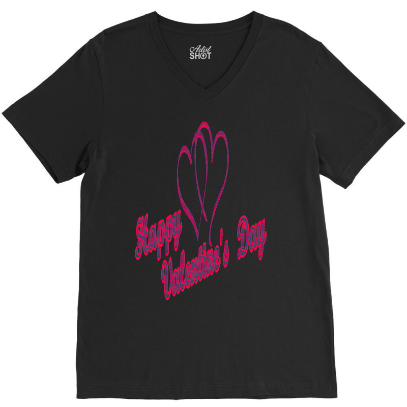 Happy Valentines Day Art V-neck Tee | Artistshot