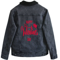 Happy Valentines Day Heart Unisex Sherpa-lined Denim Jacket | Artistshot