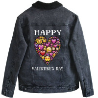 Love Emoticon   Valentine's Day Unisex Sherpa-lined Denim Jacket | Artistshot