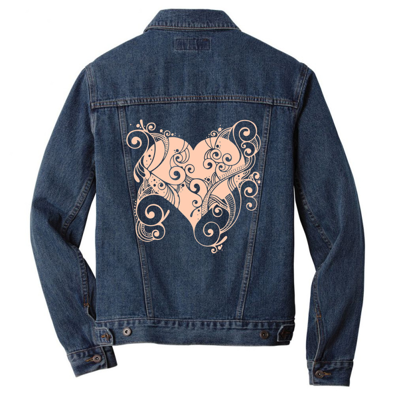 Valentine Day, Happy Valentine Day, Red Heart Men Denim Jacket | Artistshot