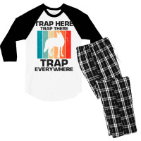 Mens Traps Here Traps There Traps Everywhere For Yote Hunting T Shirt Men's 3/4 Sleeve Pajama Set | Artistshot