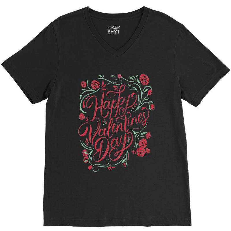 Happy Valentines Day V-neck Tee | Artistshot