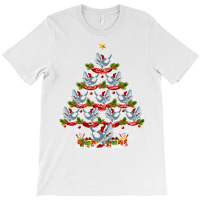 Xmas Holiday Santa Great White  Christmas Tree T-shirt | Artistshot