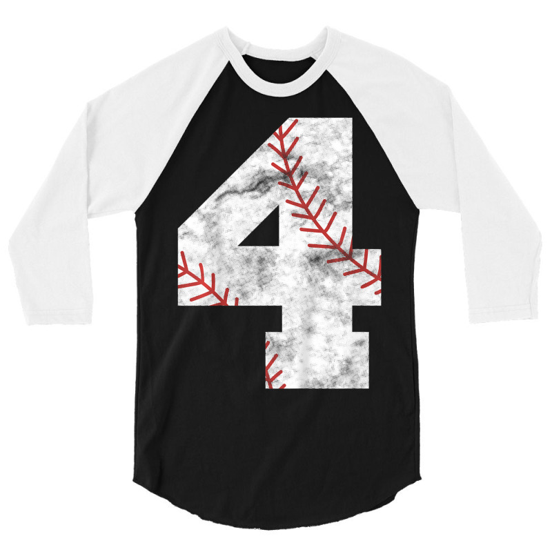 Hot Trend Kids 4th Birthday Baseball Big Number Four 4 Year Old Boy Gi 3/4 Sleeve Shirt | Artistshot