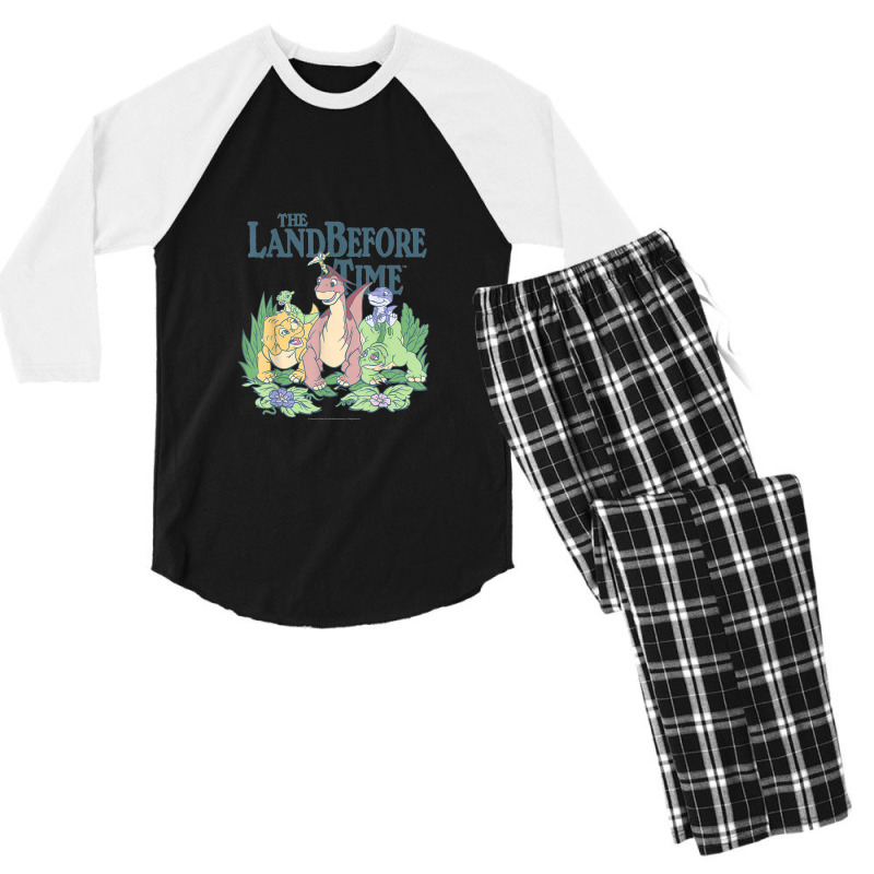 Land Before Time Pastel Dinosaur Friends T-shirt Men's 3/4 Sleeve Pajama Set | Artistshot